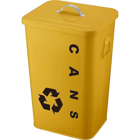 bidone per differenziata in acciaio verniciato 26 lt giallo