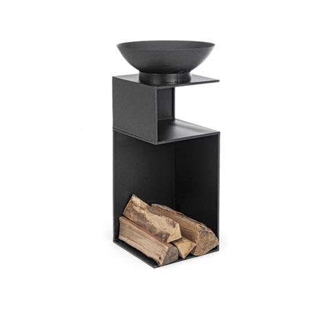 braciere quadrato efesto 30x30 con portalegna