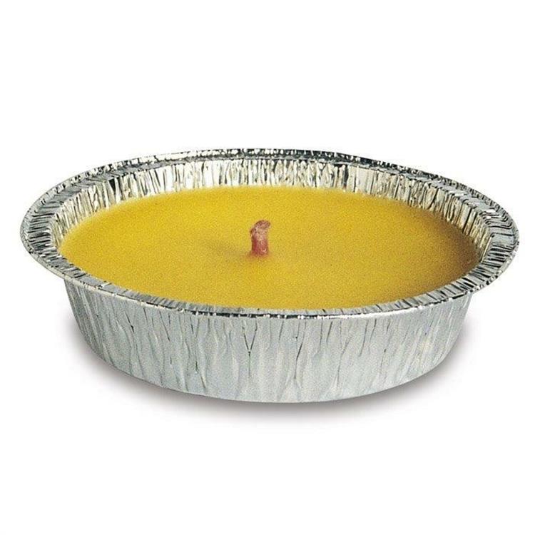 CANDELA ALLUMINIO ALLA CITRONELLA DIAMETRO 10 CM. PER ALLONTANARE ZANZARE STOPPINTO ANTIVENTO