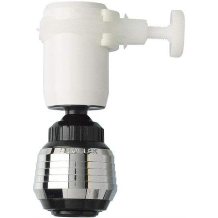 siroflex cannuccia con snodo per rubinetti lisci 9cm bianca con doccetta cromata