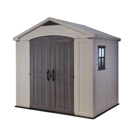 casetta giardino keter factor 8x6 beige porta battente doppia