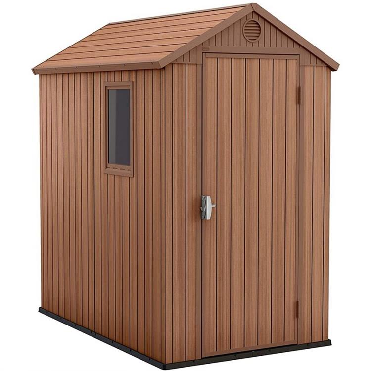CASETTA DA GIARDINO KETER DARWIN 4x6 MARRONE PORTA BATTENTE SINGOLA 125x184xh.205 CM