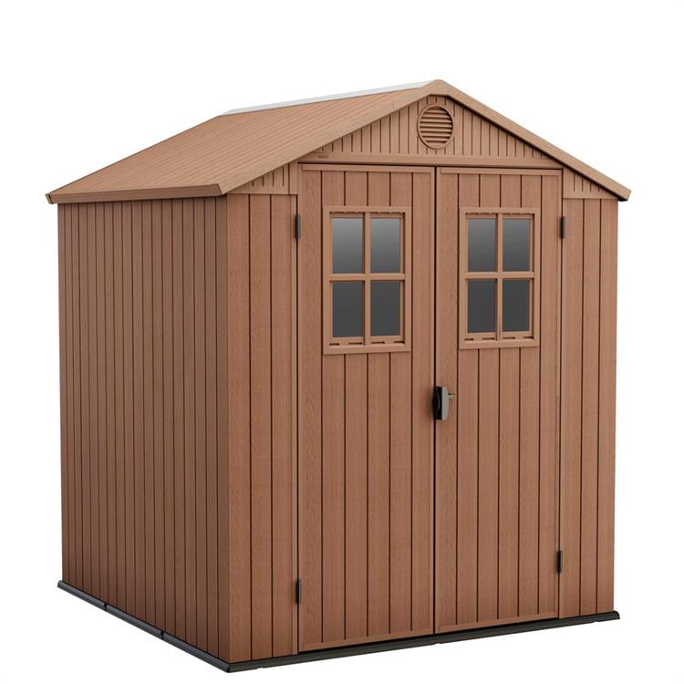 CASETTA DA GIARDINO KETER DARWIN 6X6 EFFETTO LEGNO MARRONE 190x183x221H CM
