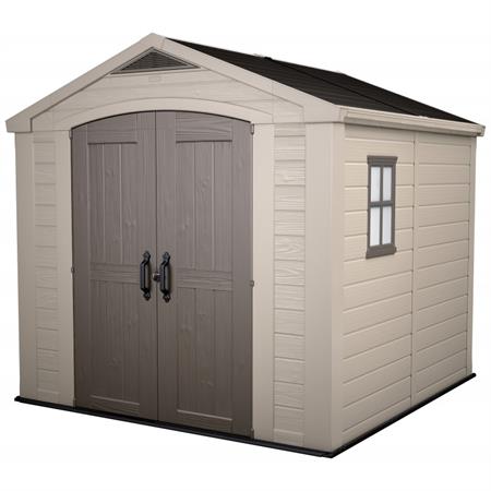 casetta giardino keter factor 8x8 beige porta battente doppia