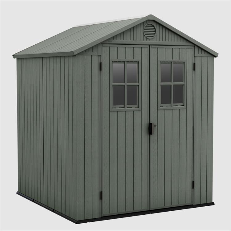 CASETTA DA GIARDINO KETER DARWIN 6X6 VERDE PORTA BATTENTE DOPPIA 190X183X221 CM