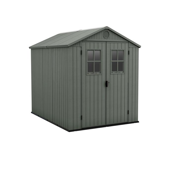 CASETTA DA GIARDINO KETER DARWIN 6X8 VERDE PORTA BATTENTE DOPPIA 190X244X221 CM
