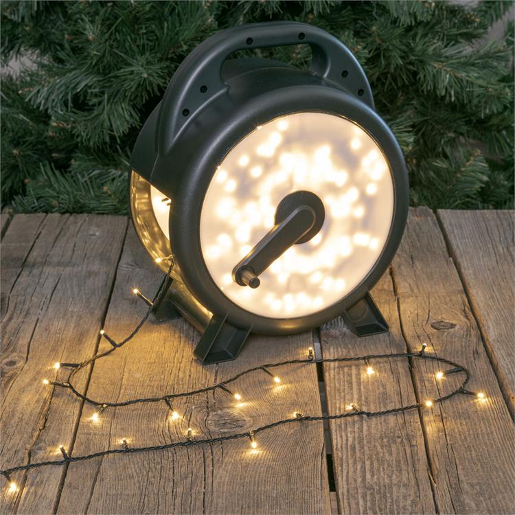 LUCI DI NATALE LED PER ESTERNO CON AVVOLGITORE 1200 MiniLED CON CONTROLLER 72MT BIANCO CALDO