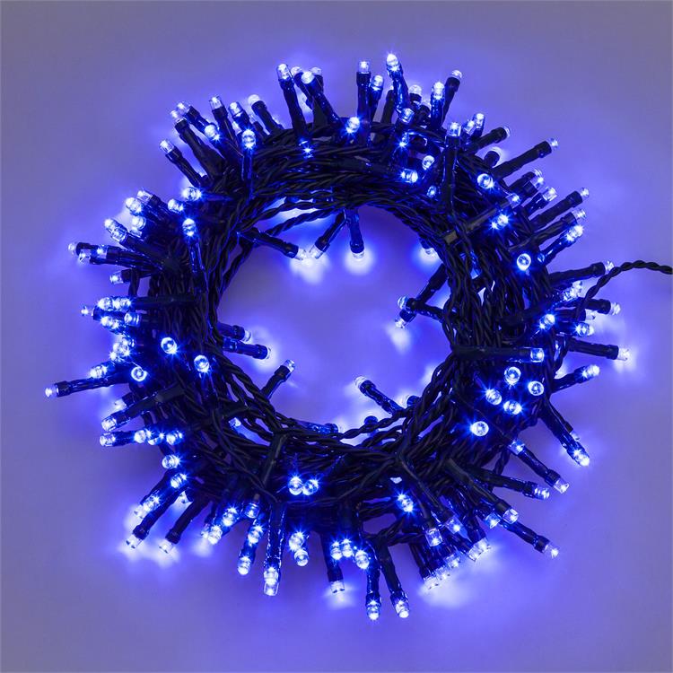 LUCI LED PER ALBERI DI NATALE ESTERNO INTERNO 320 LED BLU 12,8MT