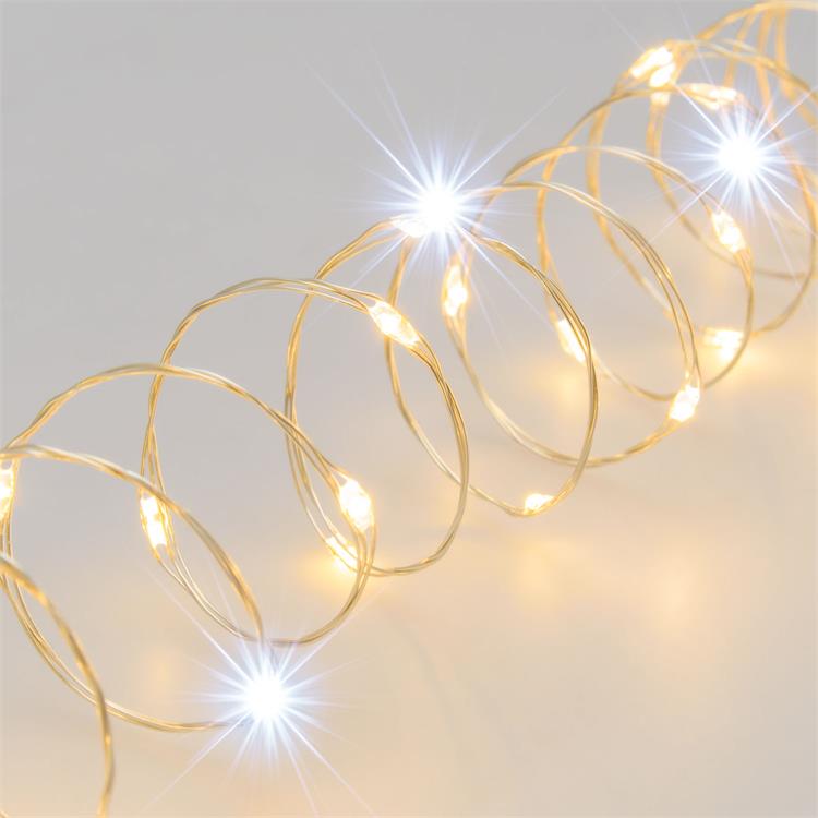 CATENA LUMINOSA 20M - 400 MICRO-LED - LUCE CALDA E FREDDA - CON BOBINA