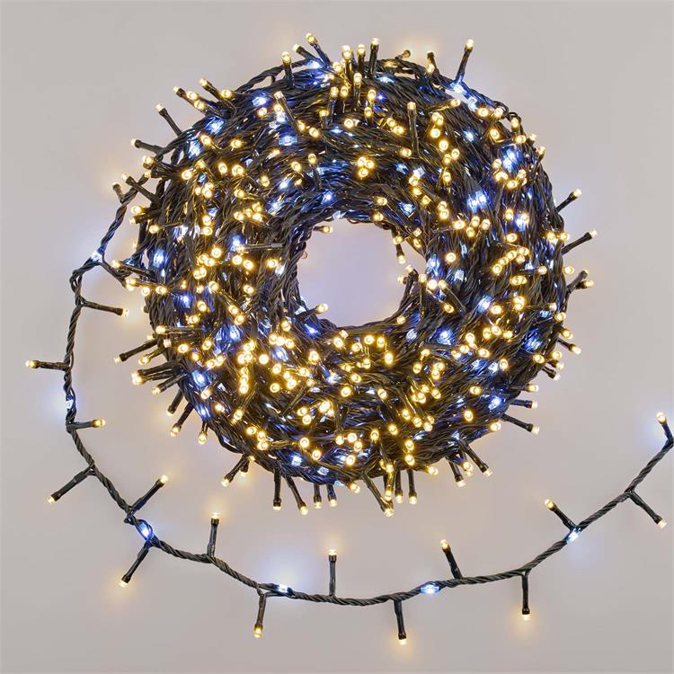 CATENA LUMINOSA 30 MT - 1660 LED - BIANCO CALDO E FREDDO