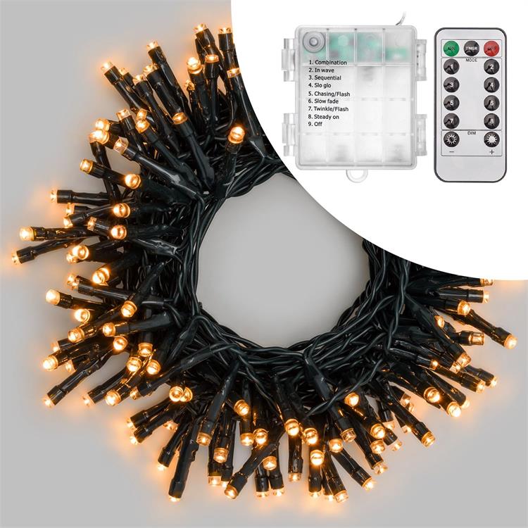 LUCI DI NATALE A BATTERIA PER ESTERNO INTERNO 300 LED TRADITIONAL 12MT