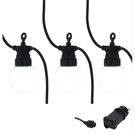 catenaria luci da esterno con 10 lampade led 5mt bianco caldo