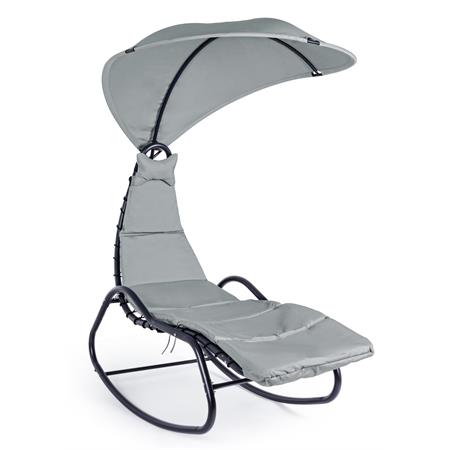 chaise longue a dondolo lettino a dondolo da giardino antracite bizzotto