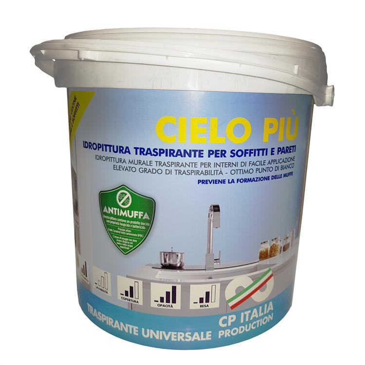 IDROPITTURA ANTIMUFFA PER INTERNI CIELO PIÙ 5LT