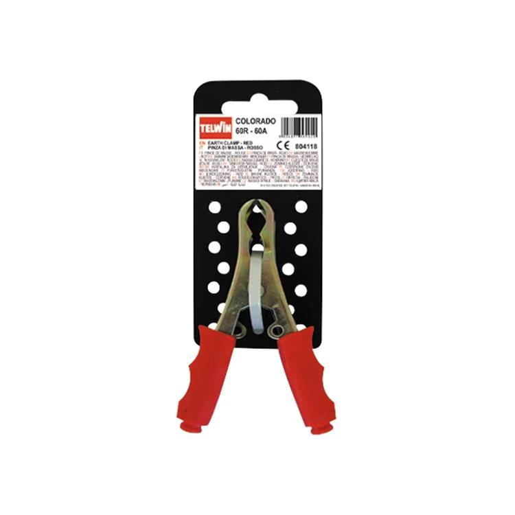 PINZA DI MASSA CAVO AUTO TELWIN 60A ROSSA