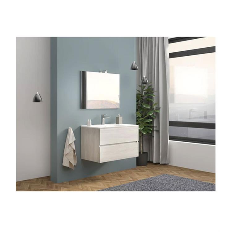 COMPOSIZIONE EASY 80CM ROVERE GRIGIO, SPECCHIO+LED