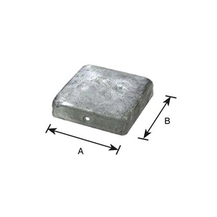 Copertura quadrata e zincata per pali  70x70 mm.