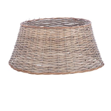 copri base per albero di natale nevin tondo grigio s in legno di salice