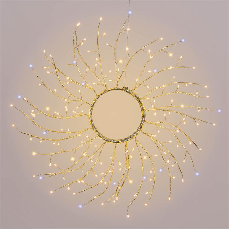 GHIRLANDA NATALIZIA PER ESTERNO CON LUCI 45 CM 160 LED CHAMPAGNE