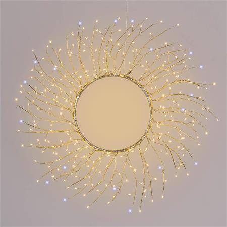 ghirlanda natalizia per esterno con luci 60 cm 260 led champagne