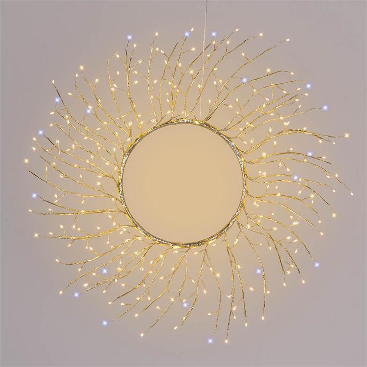 GHIRLANDA NATALIZIA PER ESTERNO CON LUCI 60 CM 260 LED CHAMPAGNE