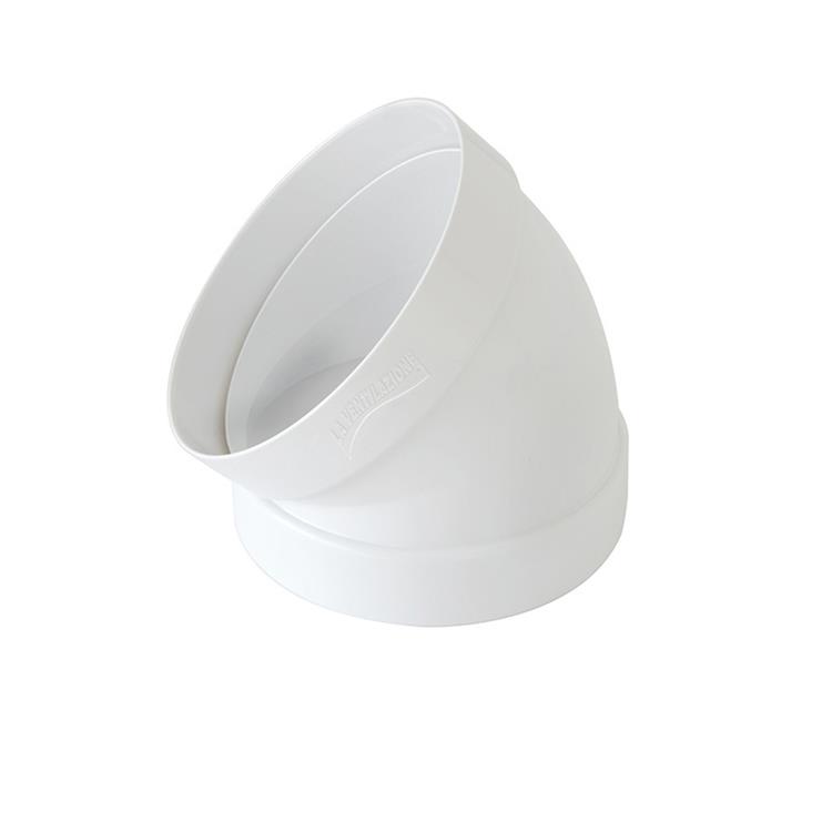 CURVA PER TUBO CANALIZZAZIONE FF Ø125 MM 45° BIANCO