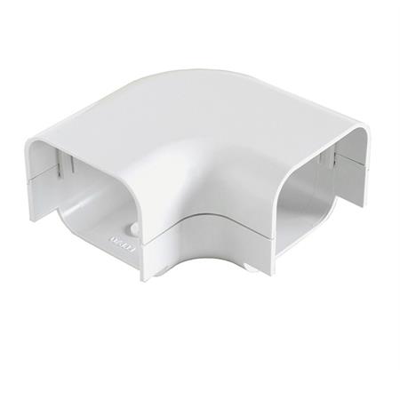 curva canalina piana 70x65 con viti di fissaggio bianco