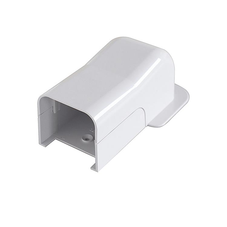 CURVA TERMINALE A MURO 70X65 CON VITI DI FISSAGGIO - BIANCO