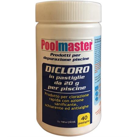 dicloro in pastiglie disinfezione sanificazione acqua piscina confezione 40 pastiglie