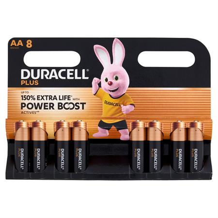 pile duracell aa plus power boost confezione da 8 stilo