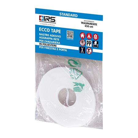 nastro adesivo in velcro per zanzariera irs ecco tape 650 cm trasparente