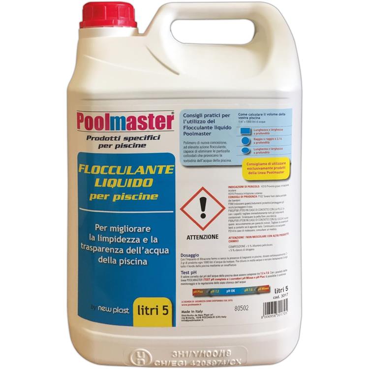 FLOCCULANTE LIQUIDO PER ACQUA PISCINA 5 LITRI