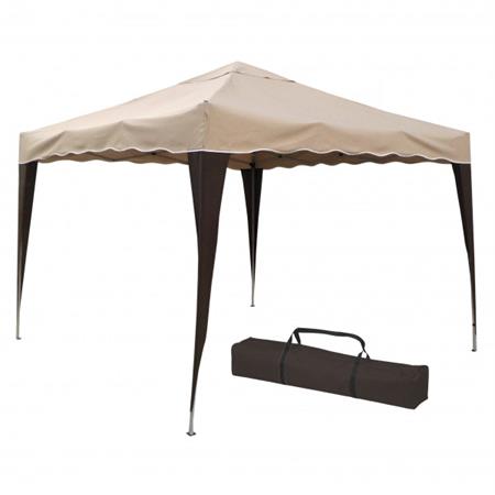 gazebo 3x3 pieghevole richiudibile in metallo beige verdelook