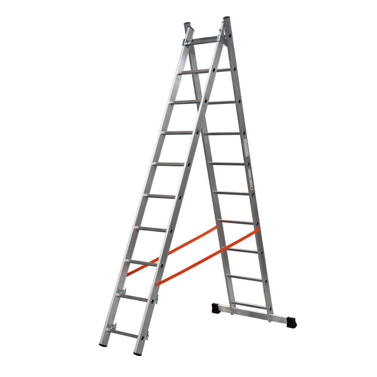 SCALA ALLUMINIO DOPPIA TRASFORMABILE - MODULA - 2X10 GRADINI