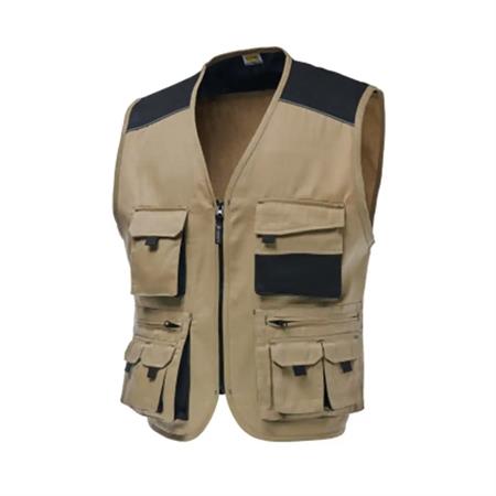 gilet da lavoro multitasca estivo in policotone safari beige taglia 2xl