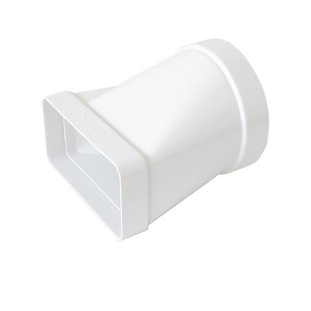 giunto per tubo orizzontale da tubo tondo diametro125 mm a tubo rettangolare 150x70 mm