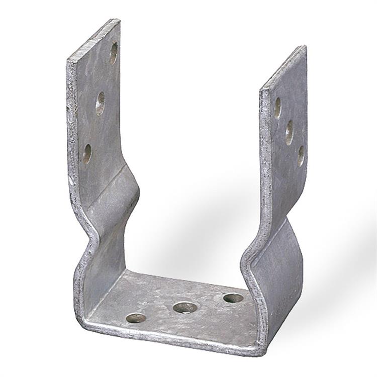 Giunto a U in ferro zincato 71X60X150 mm. Spessore 4 mm.