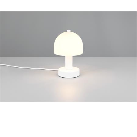lampada da tavolo design a forma di fungo e14 glenn colore bianco