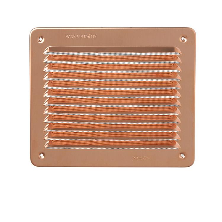 GRIGLIA DI AERAZIONE DA SOVRAPPORRE 193X165 MM - ALLUMINIO RAMATO