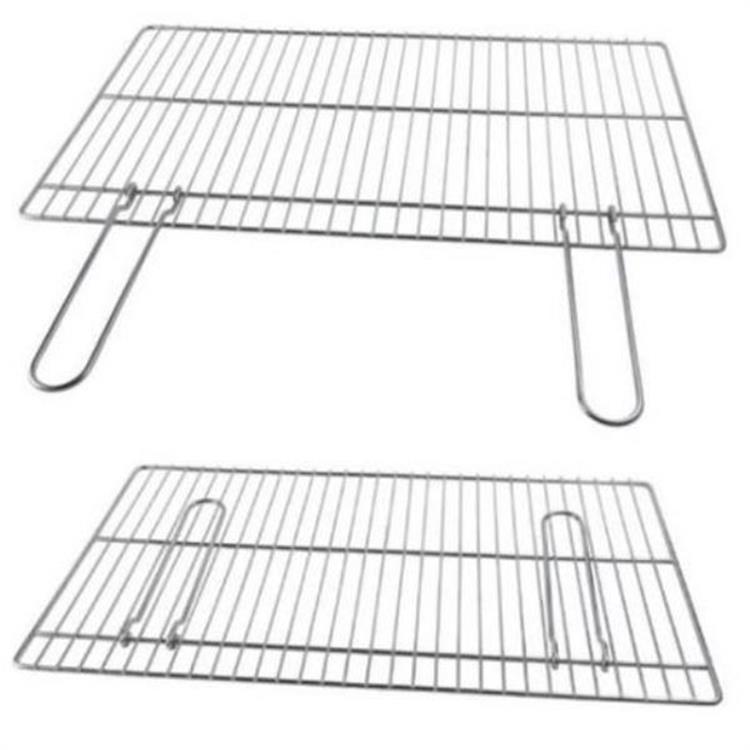 GRIGLIA GRATICOLA CON MANICI PIEGHEVOLI 67X40 CM. PER BARBECUE