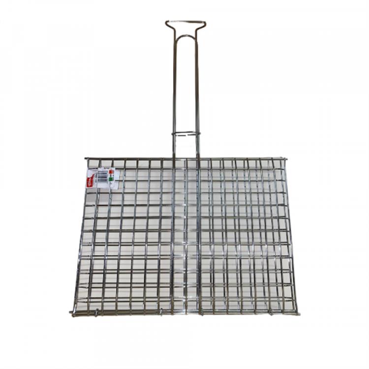 GRIGLIA GRATICOLA DOPPIA INCROCIATA SENZA PIEDI 40X30 CM PER BARBECUE