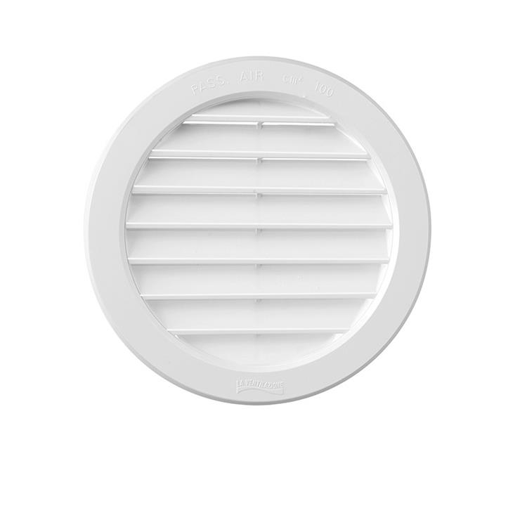 GRIGLIA DI AERAZIONE DA INCASSO CON RETE ANTINSETTI PER FORO Ø121 MM (ESTERNO Ø150 MM) - BIANCO
