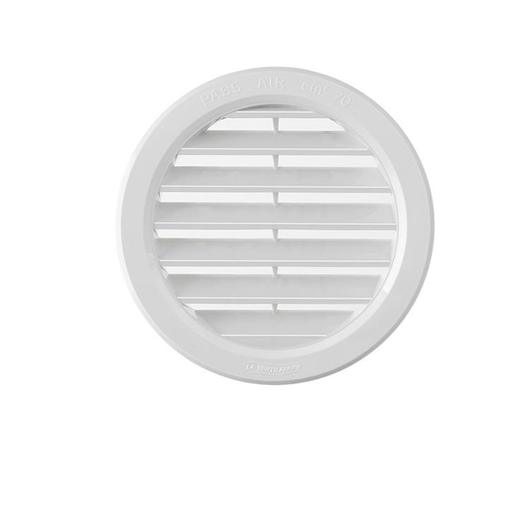 GRIGLIA DI AERAZIONE DA INCASSO CON RETE ANTINSETTI PER FORO Ø97 MM (ESTERNO Ø120 MM) - BIANCO