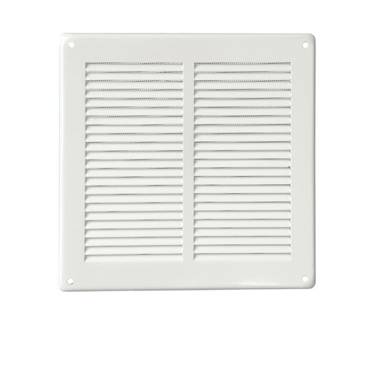 GRIGLIA DI AERAZIONE IN METALLO QUADRATA DA SOVRAPPORRE - 240X240 MM - BIANCO