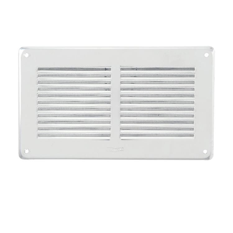 GRIGLIA DI AERAZIONE DA SOVRAPPORRE RETTANGOLARE IN METALLO - 240X140 MM - BIANCO