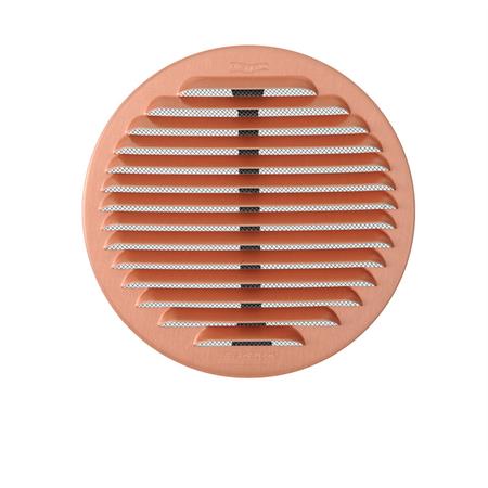 griglia di aerazione in metallo tonda universale con rete antinsetti e molle fori da diametro125 a 160 mm