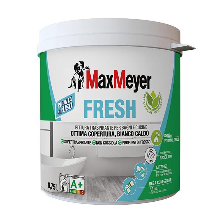 IDROPITTURA LAVABILE TRASPIRANTE FRESH A+ 0.75LT - BIANCO - MAXMEYER