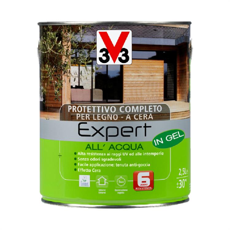 IMPREGNANTE PROTETTIVO PER LEGNO ALL’ACQUA EXPERT - NOCE SCURO - A CERA - 3LT - V33