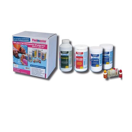 kit pulizia piscina con antialghe dicloro tester ph cloro correttore di ph poolmaster plus