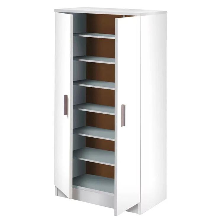 ARMADIO SCARPIERA 2 ANTE CON 6 RIPIANI 55X36X108 - BIANCO